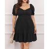 image:imageTalisea Womens Plus Size Summer Dress  Sweetheart Neck Puff Sleeve Casual Sundress Graduation Teen Babydoll Short DressesBlack