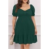 image:imageTalisea Womens Plus Size Summer Dress  Sweetheart Neck Puff Sleeve Casual Sundress Graduation Teen Babydoll Short DressesEmerald Green
