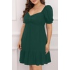 image:imageTalisea Womens Plus Size Summer Dress  Sweetheart Neck Puff Sleeve Casual Sundress Graduation Teen Babydoll Short DressesEmerald Green