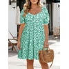 image:imageTalisea Womens Plus Size Summer Dress  Sweetheart Neck Puff Sleeve Casual Sundress Graduation Teen Babydoll Short DressesGreen Floral