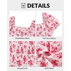 image:imageTalisea Womens Plus Size Summer Dress  Sweetheart Neck Puff Sleeve Casual Sundress Graduation Teen Babydoll Short DressesWhite Red Floral