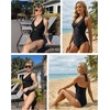 image:imageTummy Control One Piece Swimsuits  Women Halter Bathing Suit 2025 Twist Front Cut Out Full Coverage SwimwearBlack