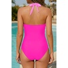 image:imageTummy Control One Piece Swimsuits  Women Halter Bathing Suit 2025 Twist Front Cut Out Full Coverage SwimwearPink