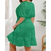 image:imageWomens Plus Size Summer Dresses  Hollow Out Eyelet Lace Ruffle Aline Short Graduation Dress for Beach Vacation PartyGreen