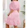 image:imageWomens Plus Size Summer Dresses  Hollow Out Eyelet Lace Ruffle Aline Short Graduation Dress for Beach Vacation PartyPink