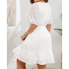 image:imageWomens Plus Size Summer Dresses  Hollow Out Eyelet Lace Ruffle Aline Short Graduation Dress for Beach Vacation PartyWhite
