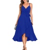 image:imageCocktail Dresses for Women Wedding Guest Midi High Low Spaghetti Strap Ruffle Hem Graduation Party ElegantRoyal Blue