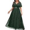 image:imagePlus Size Green Formal Dresses Ball Evening Gown Prom Mother of Bride Holiday Party Ball Wedding Guest Curvy Sequin Maxi
