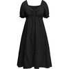image:imagePlus Size Summer Dresses  Sweetheart Neck Drawstring Puff Sleeve Casual Tiered Aline Flowy Midi DressBlack