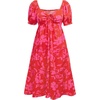 image:imagePlus Size Summer Dresses  Sweetheart Neck Drawstring Puff Sleeve Casual Tiered Aline Flowy Midi DressRed Floral