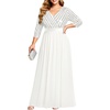 image:imageTalisea Womens Plus Size Formal Dresses  V Neck 34 Sleeve Sequin Prom Evening Gowns Long Maxi DressWhite