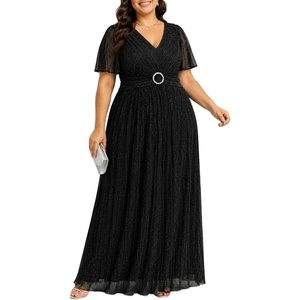 image:imagePlus Size Black Formal Dress Wedding Guest Evening Gown Elegant Party Gala Cocktail Curvy Sequin Prom Sparkly Maxi Aline