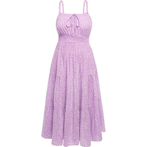 image:imagePlus Size Summer Dresses  Boho Maxi Sundress with Pockets Spaghetti Strap Long Casual Sun Dress for Vacation and BeachPurple Floral