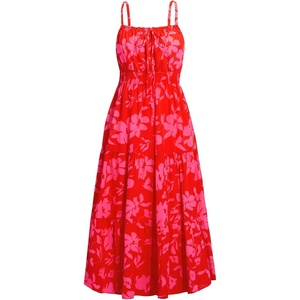 image:imagePlus Size Summer Dresses  Boho Maxi Sundress with Pockets Spaghetti Strap Long Casual Sun Dress for Vacation and BeachRed Floral