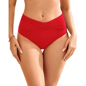 image:imageTalisea Women Full Coverage Bikini Bottom  V Cut Bathing Suit Bottoms Mid Waist Twist Front Swimsuit Bottom Swimwear 2025Red