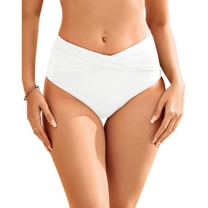 image:imageTalisea Women Full Coverage Bikini Bottom  V Cut Bathing Suit Bottoms Mid Waist Twist Front Swimsuit Bottom Swimwear 2025White