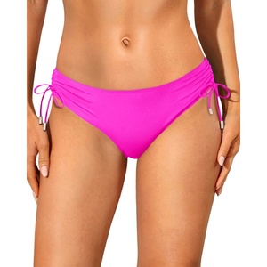 image:imageTalisea Womens Low Rise Bikini Bottoms  Side Tie Bathing Suit Swim Bottom Ruched Swimsuits SwimwearHot Pink