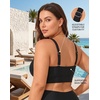 image:imagePlus Size Bikini Top Only  Women Swim Bra Lace Up Swimsuit Top V Neck Bathing Suit Tops for Large Bust Swimwear 2025Black