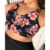 image:imagePlus Size Bikini Top Only  Women Swim Bra Lace Up Swimsuit Top V Neck Bathing Suit Tops for Large Bust Swimwear 2025Black Floral
