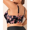 image:imagePlus Size Bikini Top Only  Women Swim Bra Lace Up Swimsuit Top V Neck Bathing Suit Tops for Large Bust Swimwear 2025Black Floral