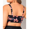 image:imagePlus Size Bikini Top Only  Women Swim Bra Lace Up Swimsuit Top V Neck Bathing Suit Tops for Large Bust Swimwear 2025Black Floral