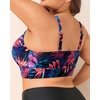 image:imagePlus Size Bikini Top Only  Women Swim Bra Lace Up Swimsuit Top V Neck Bathing Suit Tops for Large Bust Swimwear 2025Colorful Leaves