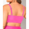 image:imagePlus Size Bikini Top Only  Women Swim Bra Lace Up Swimsuit Top V Neck Bathing Suit Tops for Large Bust Swimwear 2025Pink