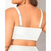 image:imagePlus Size Bikini Top Only  Women Swim Bra Lace Up Swimsuit Top V Neck Bathing Suit Tops for Large Bust Swimwear 2025White
