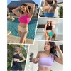 image:imageTalisea Women One Shoulder Bikini Top  Keyhole Swim Tops Only Padded Swimsuit Bra 2025 Bathing SuitBlue
