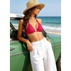 image:imageWomen Triangle Bikini Top Only 2025 String Halter Sexy Swimsuit Bathing Suit TopRed