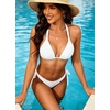 image:imageWomen Triangle Bikini Top Only 2025 String Halter Sexy Swimsuit Bathing Suit TopWhite
