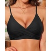image:imageWomen Underwire Bikini Top  Push Up Twist Front Swimsuit Top Only 2025 Padded Bra Bathing SuitBlack