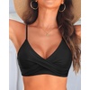 image:imageWomen Underwire Bikini Top  Push Up Twist Front Swimsuit Top Only 2025 Padded Bra Bathing SuitBlack