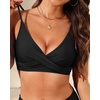 image:imageWomen Underwire Bikini Top  Push Up Twist Front Swimsuit Top Only 2025 Padded Bra Bathing SuitBlack