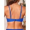 image:imageWomen Underwire Bikini Top  Push Up Twist Front Swimsuit Top Only 2025 Padded Bra Bathing SuitBlue