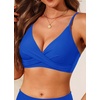 image:imageWomen Underwire Bikini Top  Push Up Twist Front Swimsuit Top Only 2025 Padded Bra Bathing SuitBlue