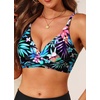 image:imageWomen Underwire Bikini Top  Push Up Twist Front Swimsuit Top Only 2025 Padded Bra Bathing SuitColorful Floral