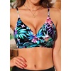 image:imageWomen Underwire Bikini Top  Push Up Twist Front Swimsuit Top Only 2025 Padded Bra Bathing SuitColorful Floral
