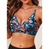 image:imageWomen Underwire Bikini Top  Push Up Twist Front Swimsuit Top Only 2025 Padded Bra Bathing SuitOrange Floral