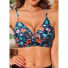 image:imageWomen Underwire Bikini Top  Push Up Twist Front Swimsuit Top Only 2025 Padded Bra Bathing SuitOrange Floral