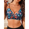 image:imageWomen Underwire Bikini Top  Push Up Twist Front Swimsuit Top Only 2025 Padded Bra Bathing SuitOrange Floral
