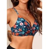 image:imageWomen Underwire Bikini Top  Push Up Twist Front Swimsuit Top Only 2025 Padded Bra Bathing SuitOrange Floral
