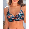 image:imageWomen Underwire Bikini Top  Push Up Twist Front Swimsuit Top Only 2025 Padded Bra Bathing SuitOrange Floral