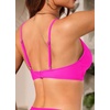 image:imageWomen Underwire Bikini Top  Push Up Twist Front Swimsuit Top Only 2025 Padded Bra Bathing SuitPink