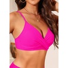image:imageWomen Underwire Bikini Top  Push Up Twist Front Swimsuit Top Only 2025 Padded Bra Bathing SuitPink