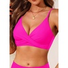 image:imageWomen Underwire Bikini Top  Push Up Twist Front Swimsuit Top Only 2025 Padded Bra Bathing SuitPink
