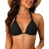 image:imageWomen Triangle Bikini Top Only 2025 String Halter Sexy Swimsuit Bathing Suit TopBlack