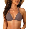 image:imageWomen Triangle Bikini Top Only 2025 String Halter Sexy Swimsuit Bathing Suit TopCoffee Brown