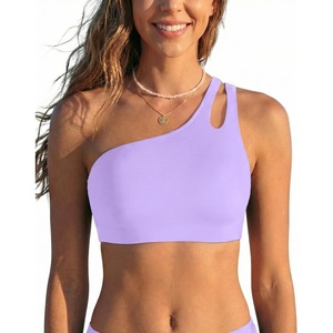 image:imageTalisea Women One Shoulder Bikini Top  Keyhole Swim Tops Only Padded Swimsuit Bra 2025 Bathing SuitLavender