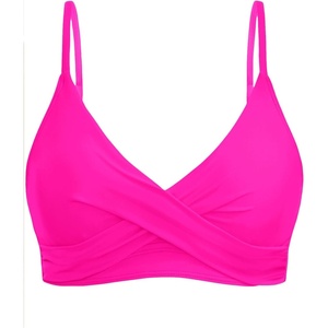 image:imageWomen Underwire Bikini Top  Push Up Twist Front Swimsuit Top Only 2025 Padded Bra Bathing SuitPink